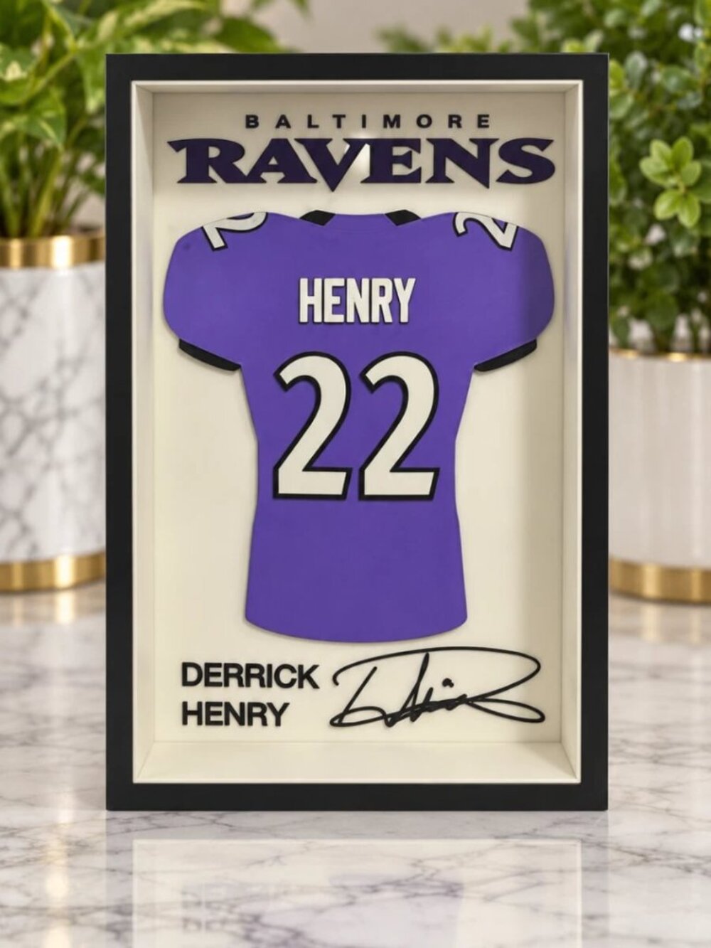 Derrick Henry #22 Baltimore Ravens Shadowbox Display